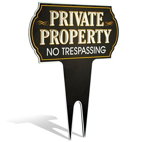 Metal Yard Sign Private Property No Trespassing Sign Protect Your