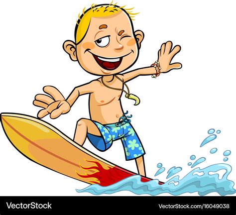 Boy On The Surfboard Royalty Free Vector Image