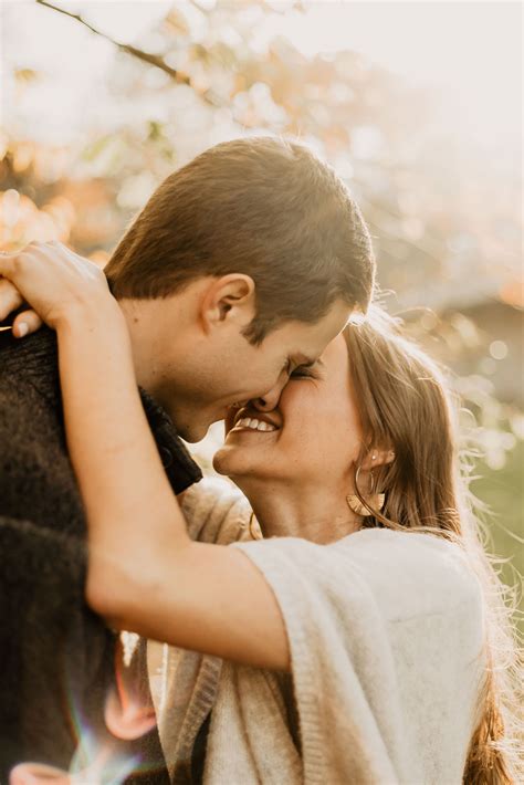 Moody Romantic Golden Hour Sunset Autumn Couple Engagement Photos Columbus Ohio Photographer