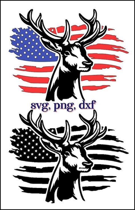 Buck Flag Red White And Blue Svg Cricut Silhouette Png Etsy