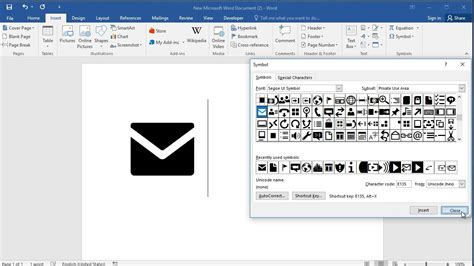 How To Insert All Mail Symbol In Word Youtube