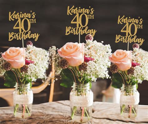 40th Birthday Centerpiece 40 Centerpiece 40th Birthday Party Etsy