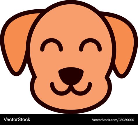Cute Face Dog Animal Cartoon Icon Royalty Free Vector Image