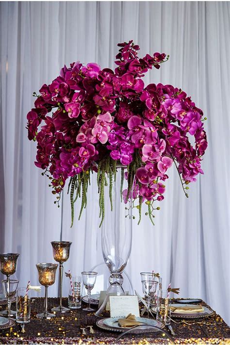 So Beautiful Via Radiant Orchid Wedding Motley Melange Orchid Centerpieces