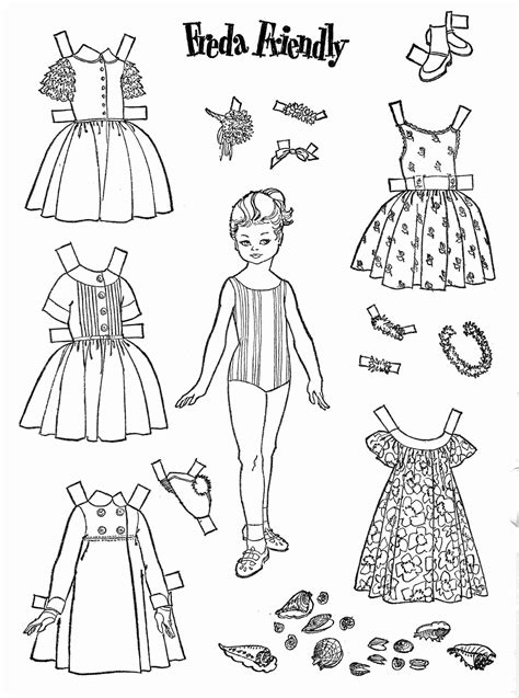 Paper Doll Dress Up Coloring Pages Paper Dolls Have Been Around As Long