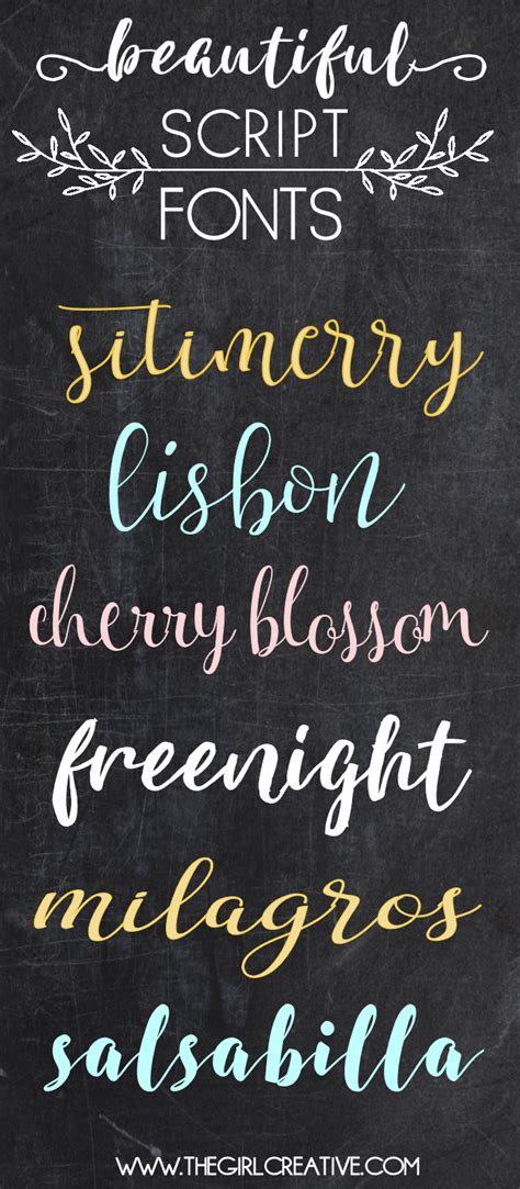 Modern creators lovingly recreate (as well as add some fresh vibes) vintage fonts and transform them into winning display typography made to sparkle on any introducing rosie sans, a gorgeous art deco font with tons of stylistic alternates to choose. Beautiful Script Fonts - The Girl Creative