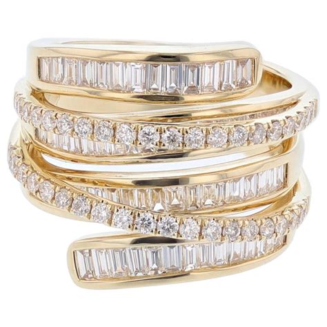 Diamond Baguette Yellow Gold Ring For Sale At 1stdibs