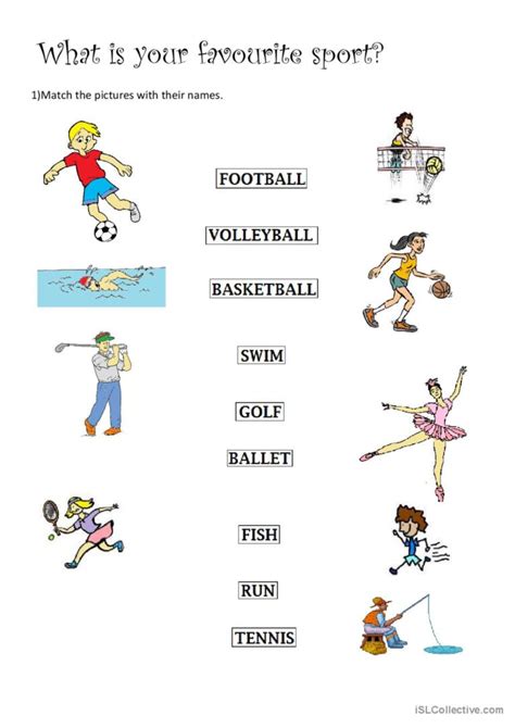 My Favourite Sports English Esl Worksheets Pdf And Doc