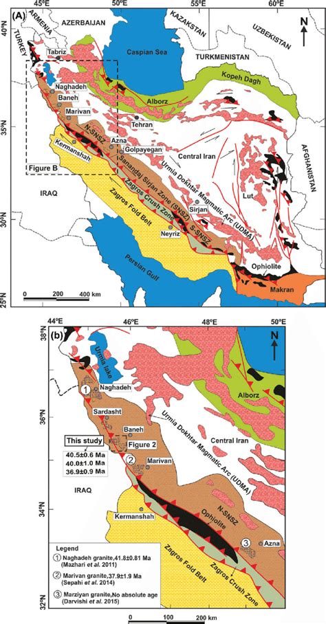 A Simplified Geology Map Of Iran Modified From St Cklin B