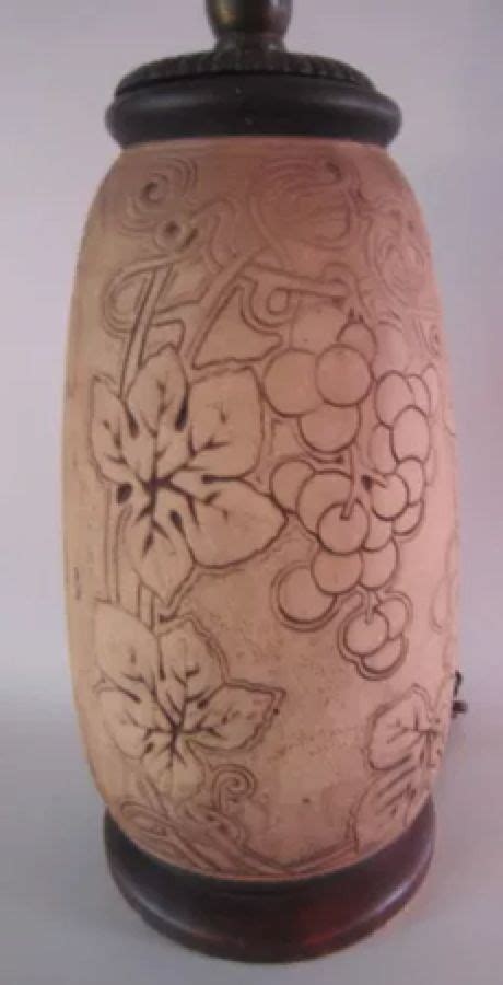 Ca Large Weller Pottery Burntwood Lamp Vase Art Nouveau Arts