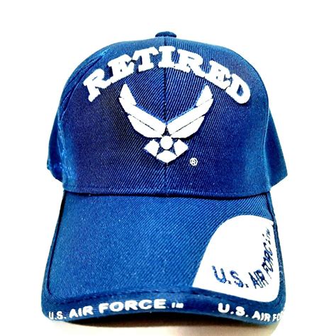 Us Air Force Retired Mens Ball Cap Hat Navy Blue Acrylic Etsy