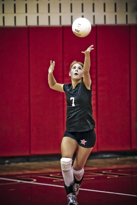 Girl Hitting The Ball In Volleyball Free Image Download