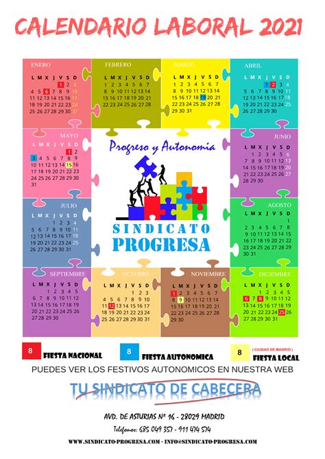 On the contrary, it might be confusing for a person to take a peek at a calendar filled with merely a single day of the week. CALENDARIO LABORAL 2021 - TU SINDICATO DE CABECERA