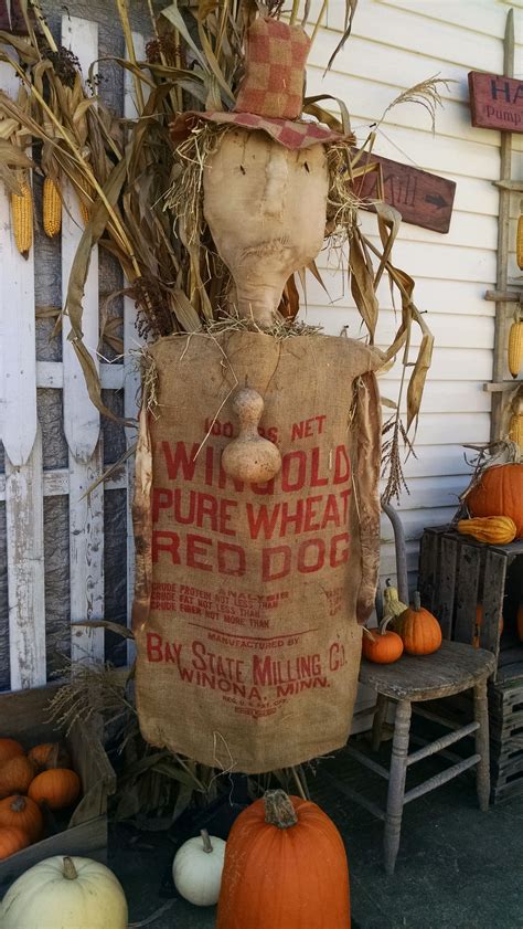 Large Prim Scarecrow Made By Hinton Primitives Fall Halloween Crafts