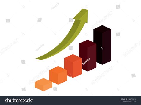 3d Growing Bar Chart Arrow Isolated Stock Vector Royalty Free