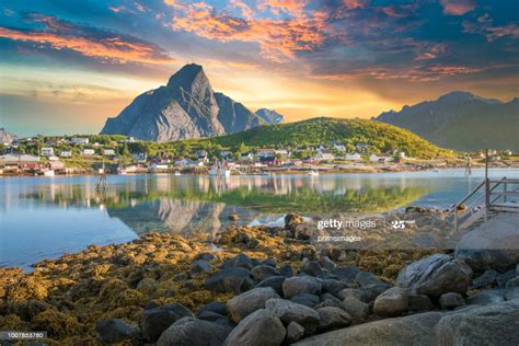 Norway Panoramic View Of Lofoten Islands In Norway With