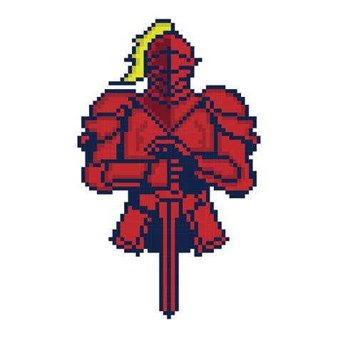 Knight Cartoon Character In Pixel Art Style Pixel Art Warrior 20244237