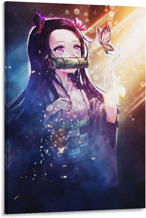 Amazonde Huoban Demon Slayer Nezuko Metall Leinwand Kunst Poster Und