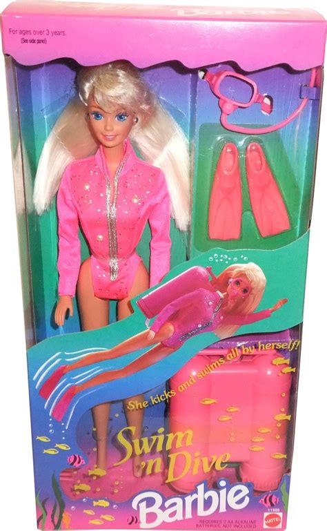1993 Swimn Dive Barbie Doll 2 11505 Barbie Fashion Barbie Toys