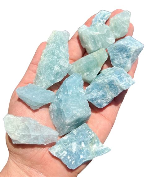 Raw Aquamarine Crystal 5 35 Grade A Raw Aquamarine Stone Aquamarine