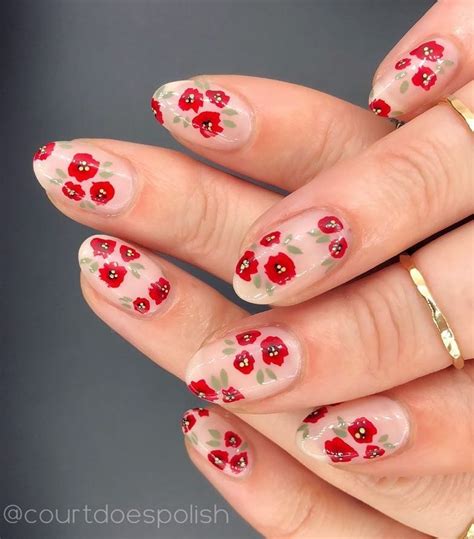 100 best nail art ideas you will love omg cheese flower nails flower nail designs red