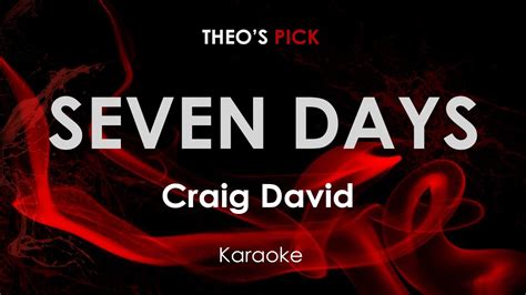 Seven Days Craig David Karaoke Youtube
