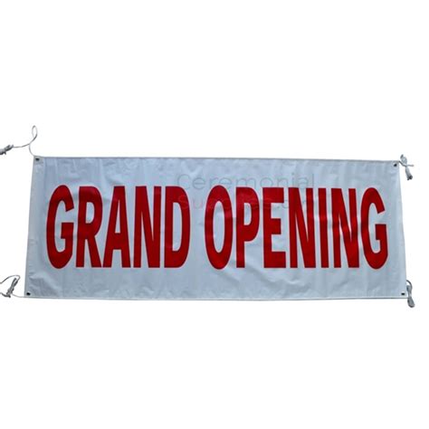 Plain White And Red Grand Opening Banner