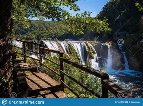 Waterfall Strbacki Buk On Una River Stock Image Image Of Bihac