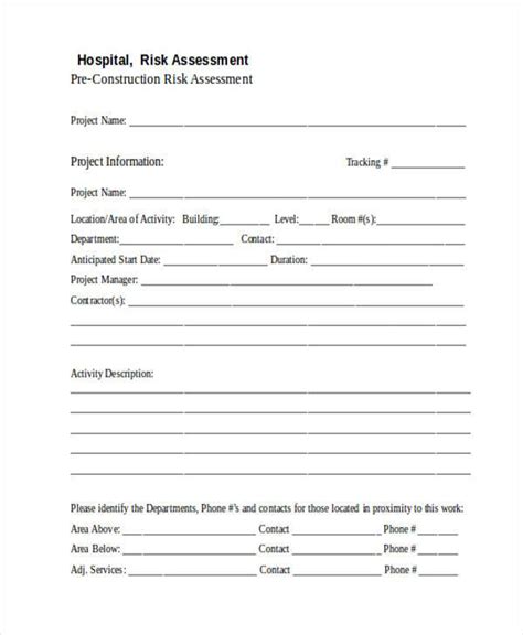 Free 9 Construction Risk Assessment Forms In Pdf Ms Word Excel