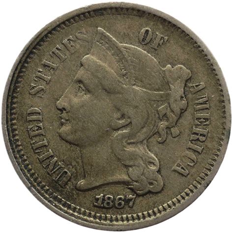 1867 3 Cents Nickel United States Coin Etsy