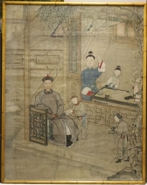 Chinese Qing Dynasty Painting Of A Court