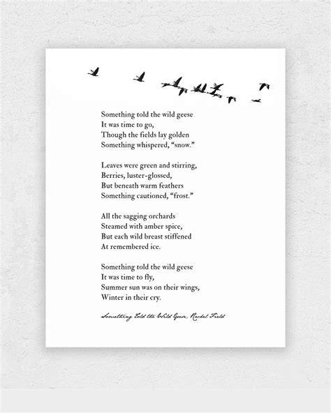 Wild Geese Poem Wall Art Print Custom Poetry Quote Wall Art Black And