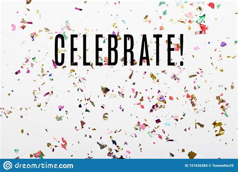 Celebrate Text Over Glittering Confetti Background With Copy Space ...
