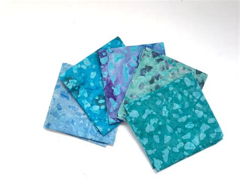 Batik Fat Quarter Bundle Pack Of 5 Fqs100 Cotton Sea Etsy
