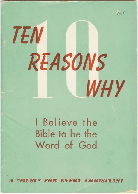 Ten Reasons Why I Believe The Bible To Be The Word Of God Par Orr