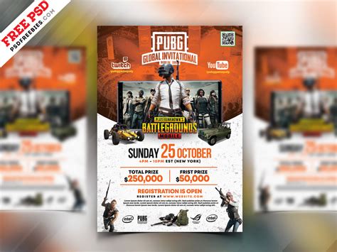 Pubg Tournament Gaming Flyer Template Download Psd