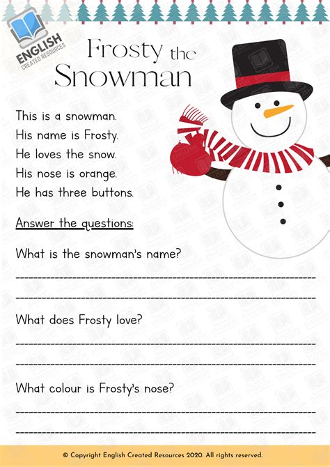 Reading Comprehension Christmas English Created Resources