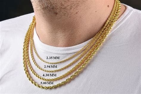 Rope Style Chain Necklace For Men 430 Mm Gold Rope Chain Etsy Gold