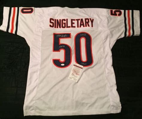 Mike Singletary Signed Chicago Bears Football Jersey Hof 98sb Xx