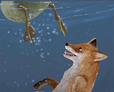 Artstation Swimming Fox