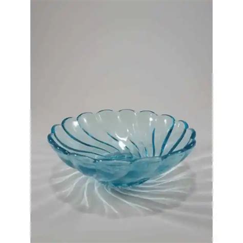 Vintage Hazel Atlas Capri Swirl Blue Glass Small Dessert Bowl