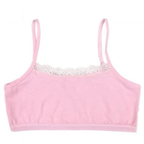 Girl Underwear Cotton Lace Bras Girls Camisoles Sports Bra For Teens Training Bra Pink