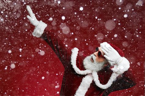Cool Santa Claus On Red Stock Photos Motion Array