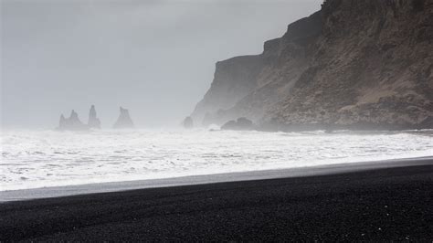 Download Wallpaper 1920x1080 Beach Sea Fog Rocks Coast Landscape