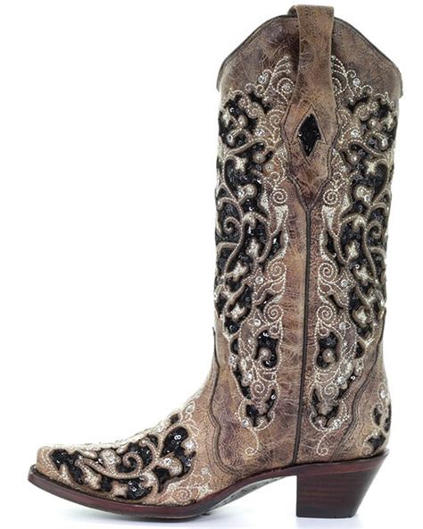 Corral Womens Floral Embroidered Western Boots Snip Toe Boot Barn