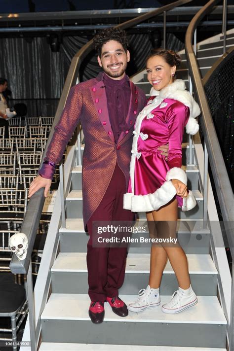 Alan Bersten And Alexis Ren Pose At Dancing With The Stars Season