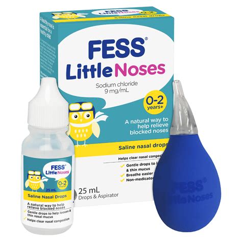 Fess Little Noses Saline Nasal Drops Aspirator 25ml Discount Chemist