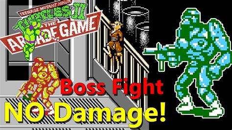 Teenage Mutant Ninja Turtles Ii Nes No Damage Granitor Boss Battle