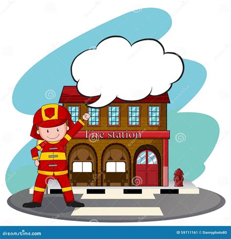 Firemen Working At The Fire Station Stock Vector Illustration Of