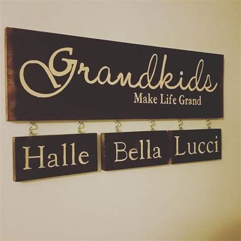 Grandkids Grandparents T Grandkids Hanging Names Sign Etsy